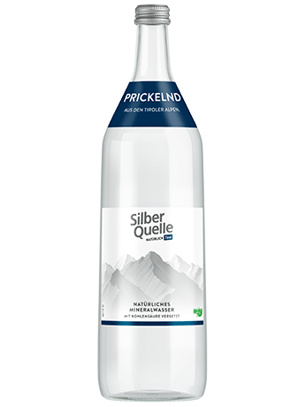 Glasflasche Silberquelle Mineralwasser prickelnd